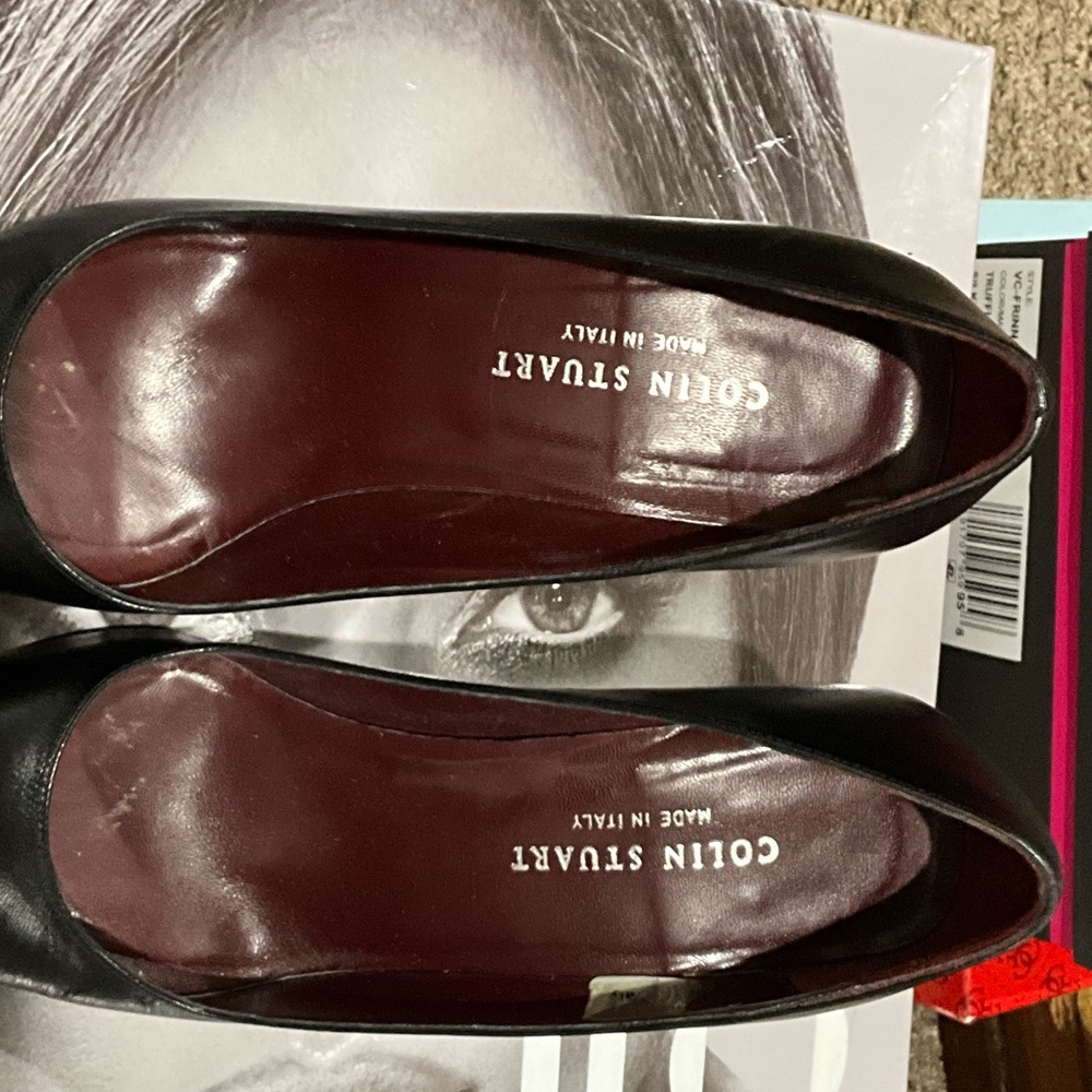 Colin Stuart Black Leather Flats